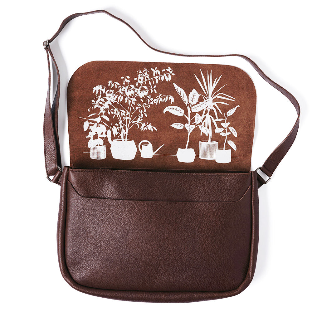 Tasche, Plant Sitter, Dark Brown used look