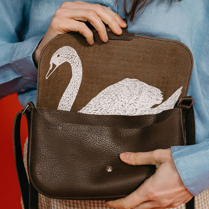 Tasche, Wild Swan, Dark Brown used look