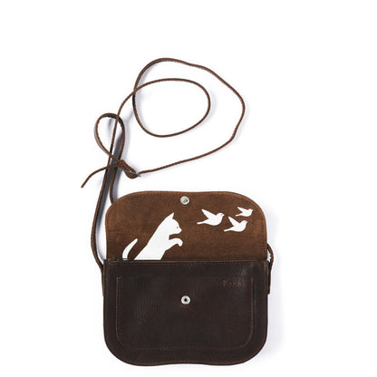 Tasche, Cat Chase, Dark Brown used look